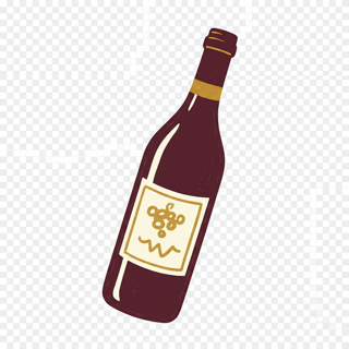 Single wine bottle label icon